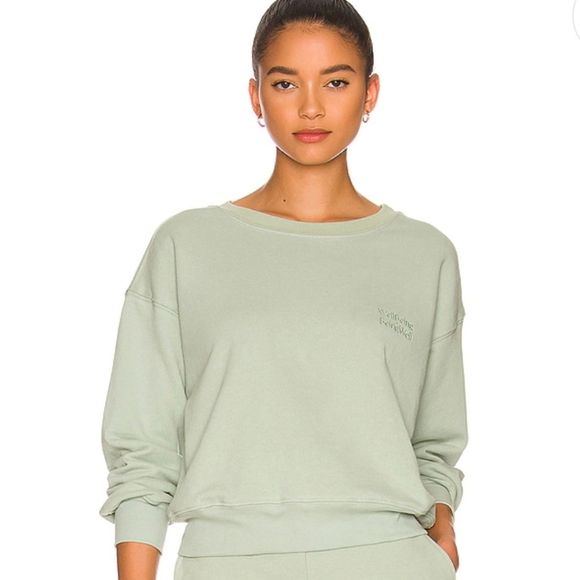 Revolve Well Being + Being Well Goldie Sweatshirt Mint - Picture 1 of 5
